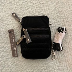 Sondra Roberts Squared Nylon Convertible Cellphone Crossbody